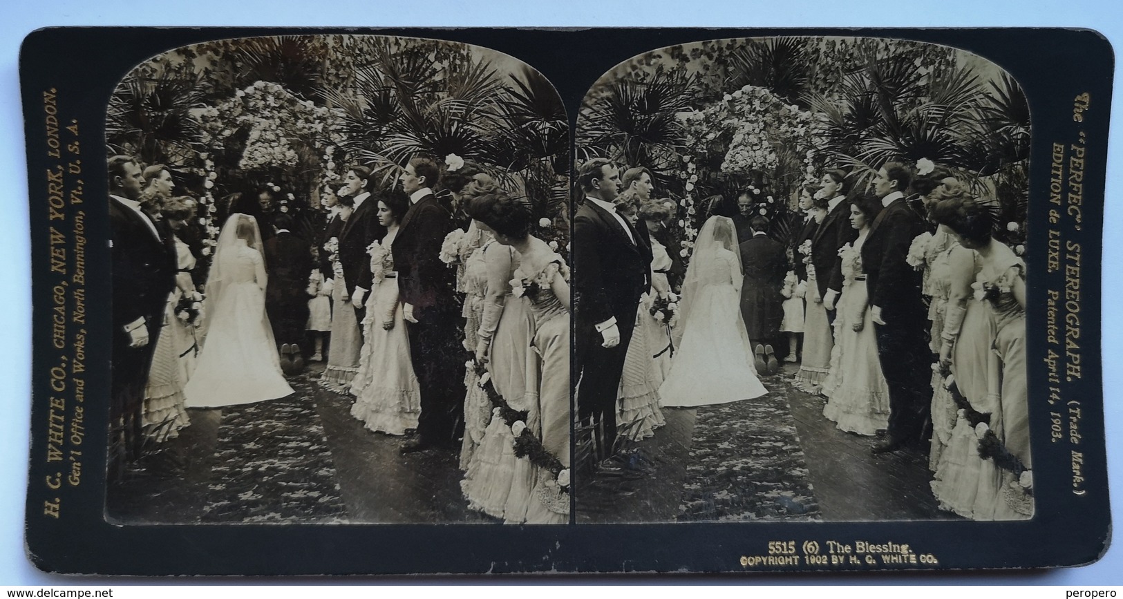 PHOTO STEREOSCOPIC STEREO THE BLESSING WEDDING 1902. - Stereo-Photographie