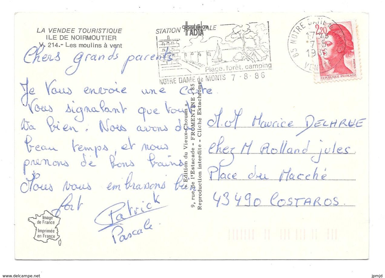 85 - Ile De Noirmoutier - Multivues: Les Moulins à Vent - Ed. Du Vieux Chouan N° V. 214 - 1986 - Ile De Noirmoutier