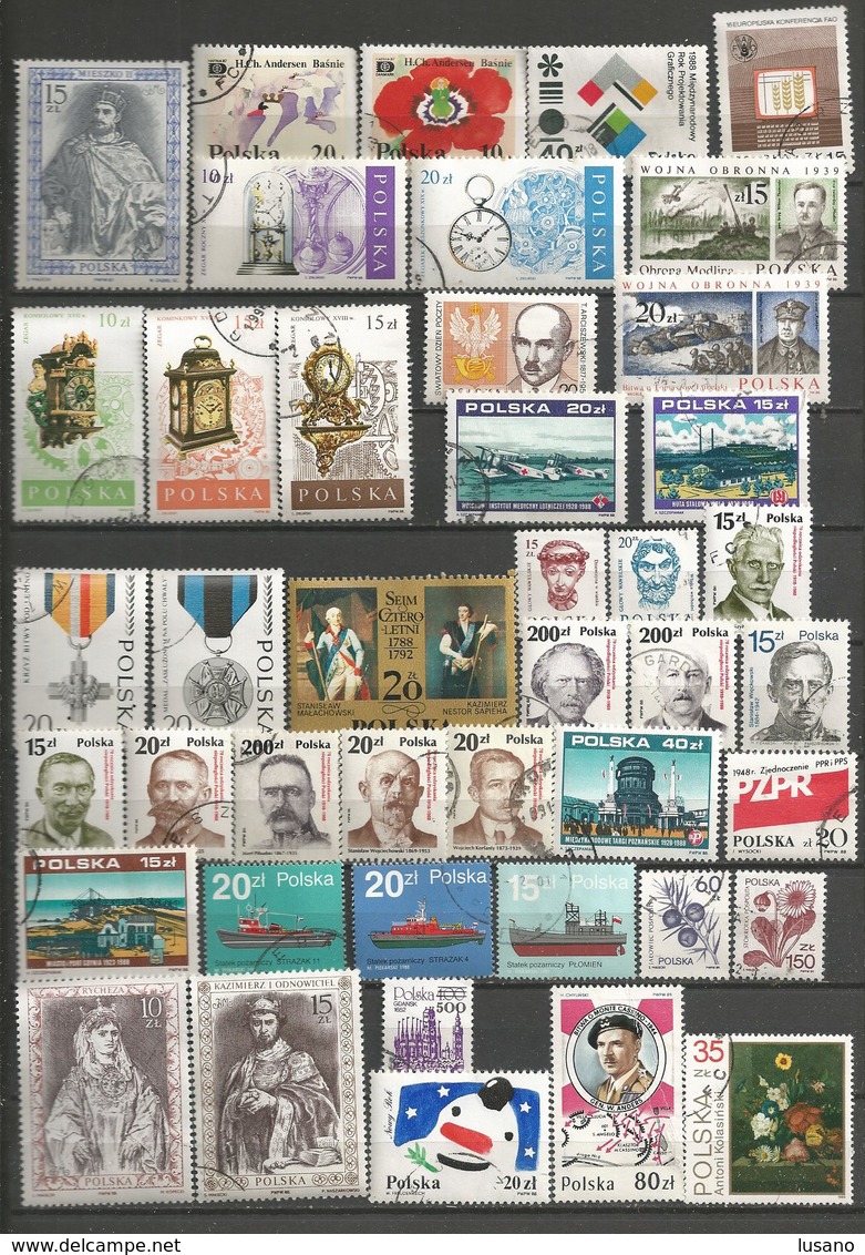 Pologne - Collection de 370 timbres oblitérés tous différents