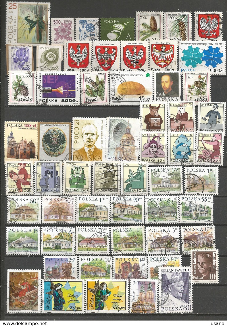 Pologne - Collection de 370 timbres oblitérés tous différents