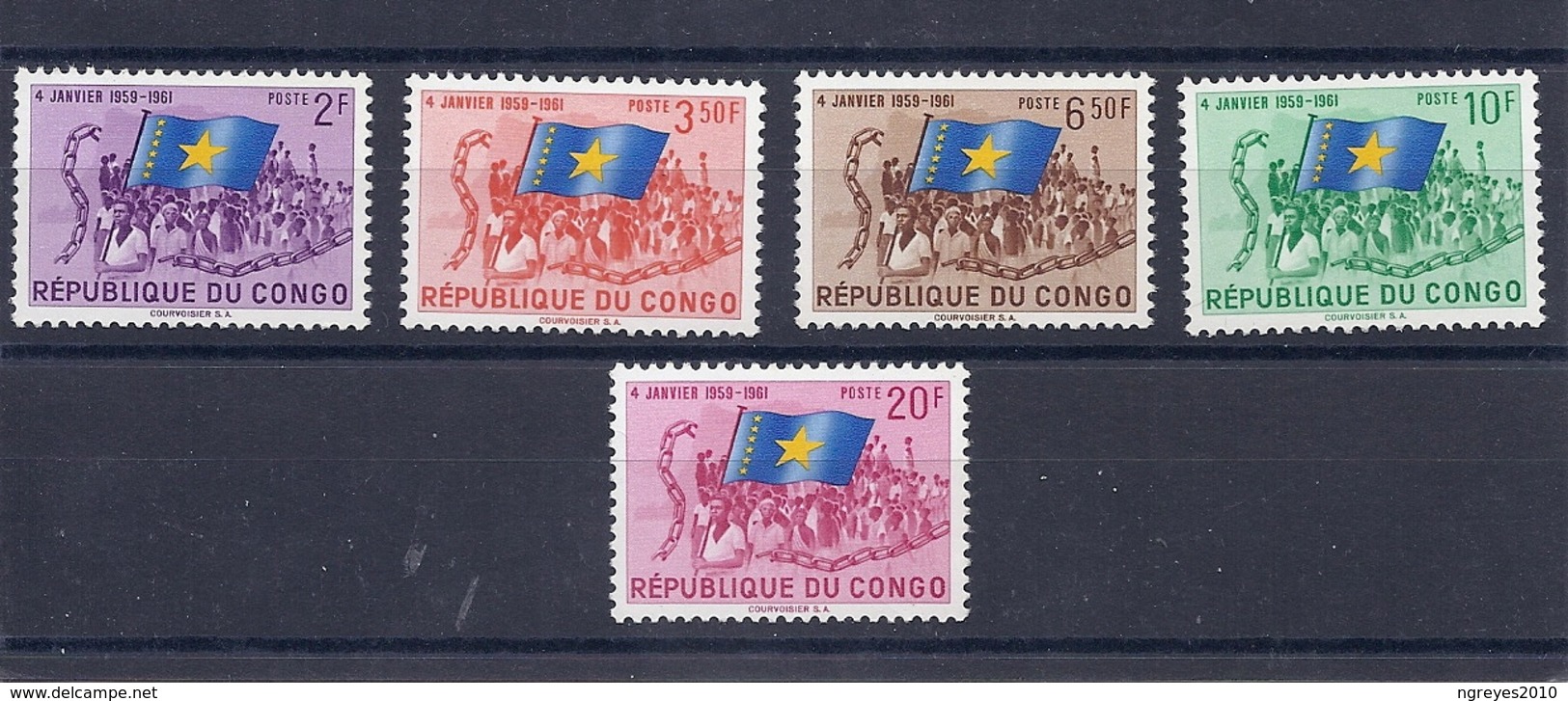 190031669   CONGO  YVERT    Nº  415/9  **/MNH - Nuevas/fijasellos