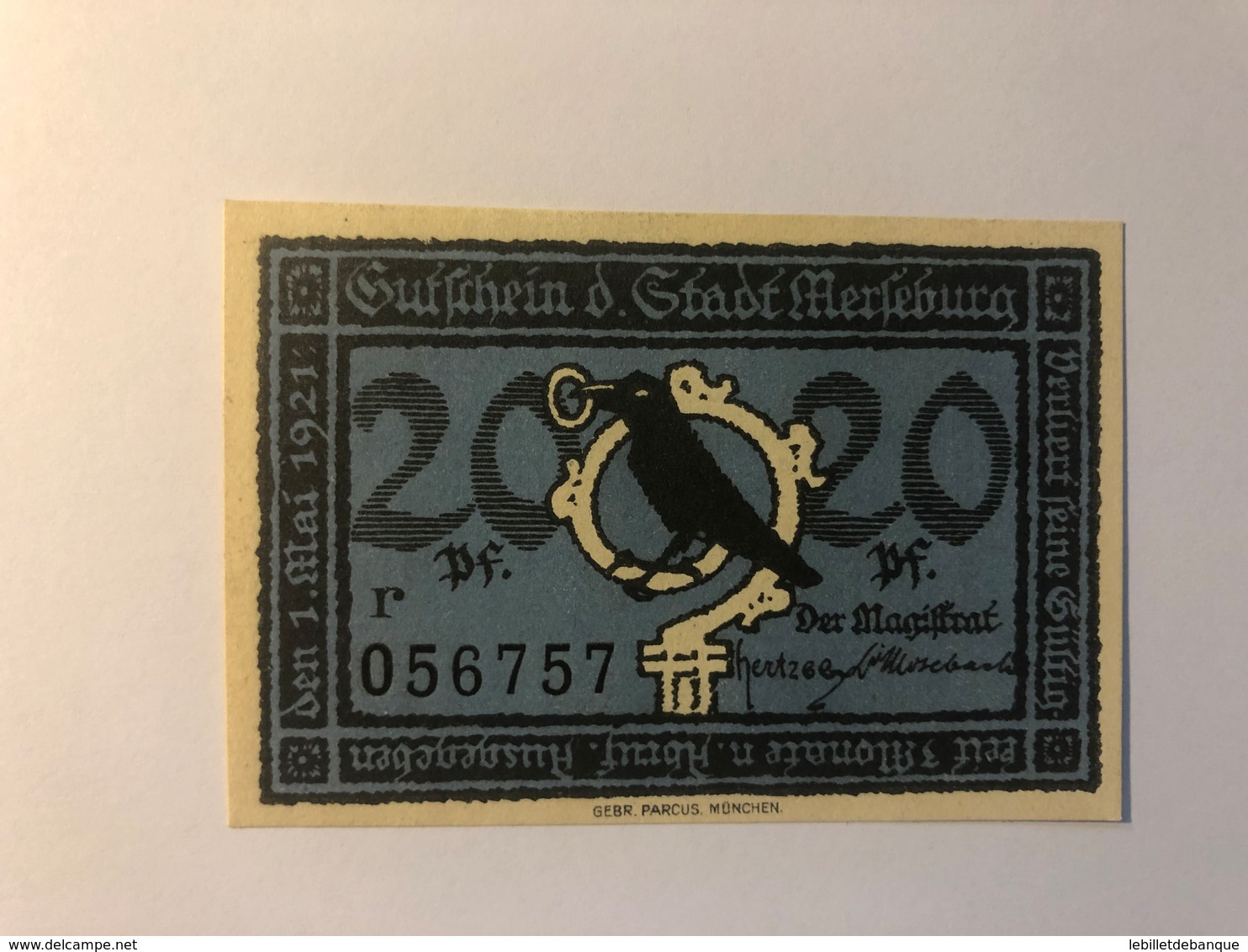 Allemagne Notgeld Merseburg 20 Pfennig - Collections