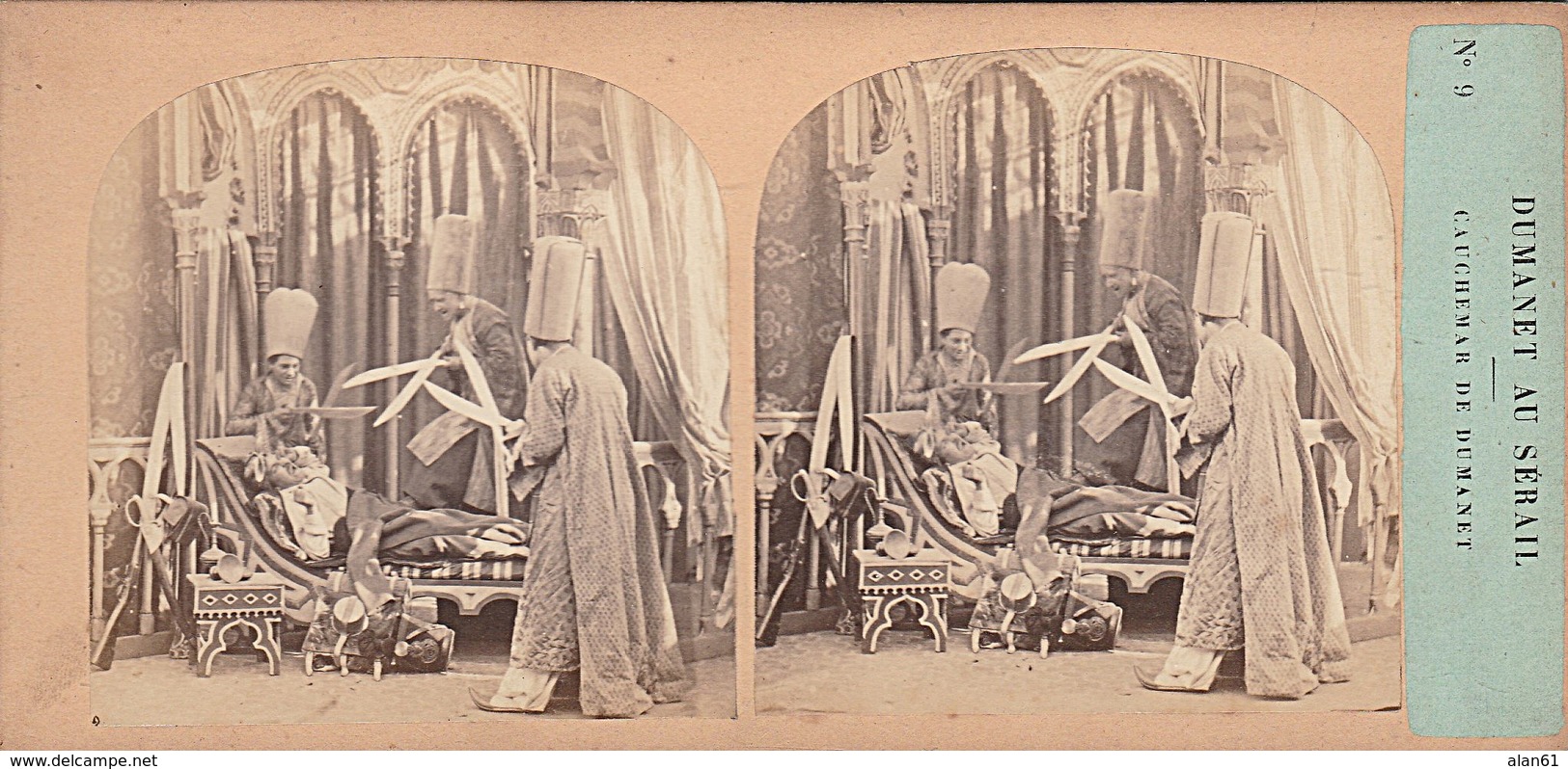 PHOTO STEREO 19 Eme DUMANET AU SERAIL CAUCHEMAR DE DUMANET N° 9 Humour épisode De La Guerre D' Alger - Fotos Estereoscópicas