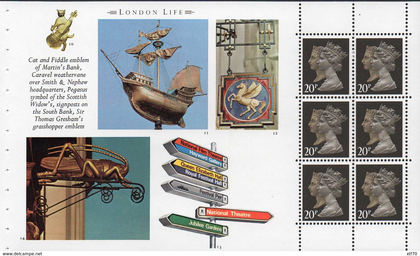 GREAT BRITAIN 1990 London Life Prestige Booklet Pane 1469n - Postzegelboekjes