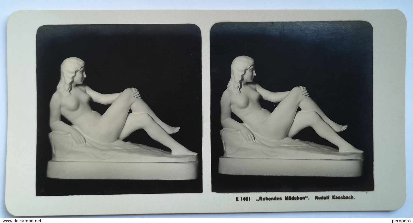 PHOTO STEREOSCOPIC STEREO RESTING GIRL RUHENDES MÄDCHEN ART RUDOLF KAESBACH - Photos Stéréoscopiques