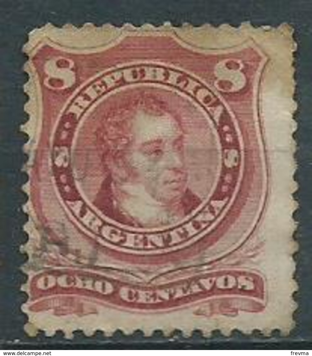 Timbre Argentine 1879 Yvt N°38 8 Centavos - Oblitérés