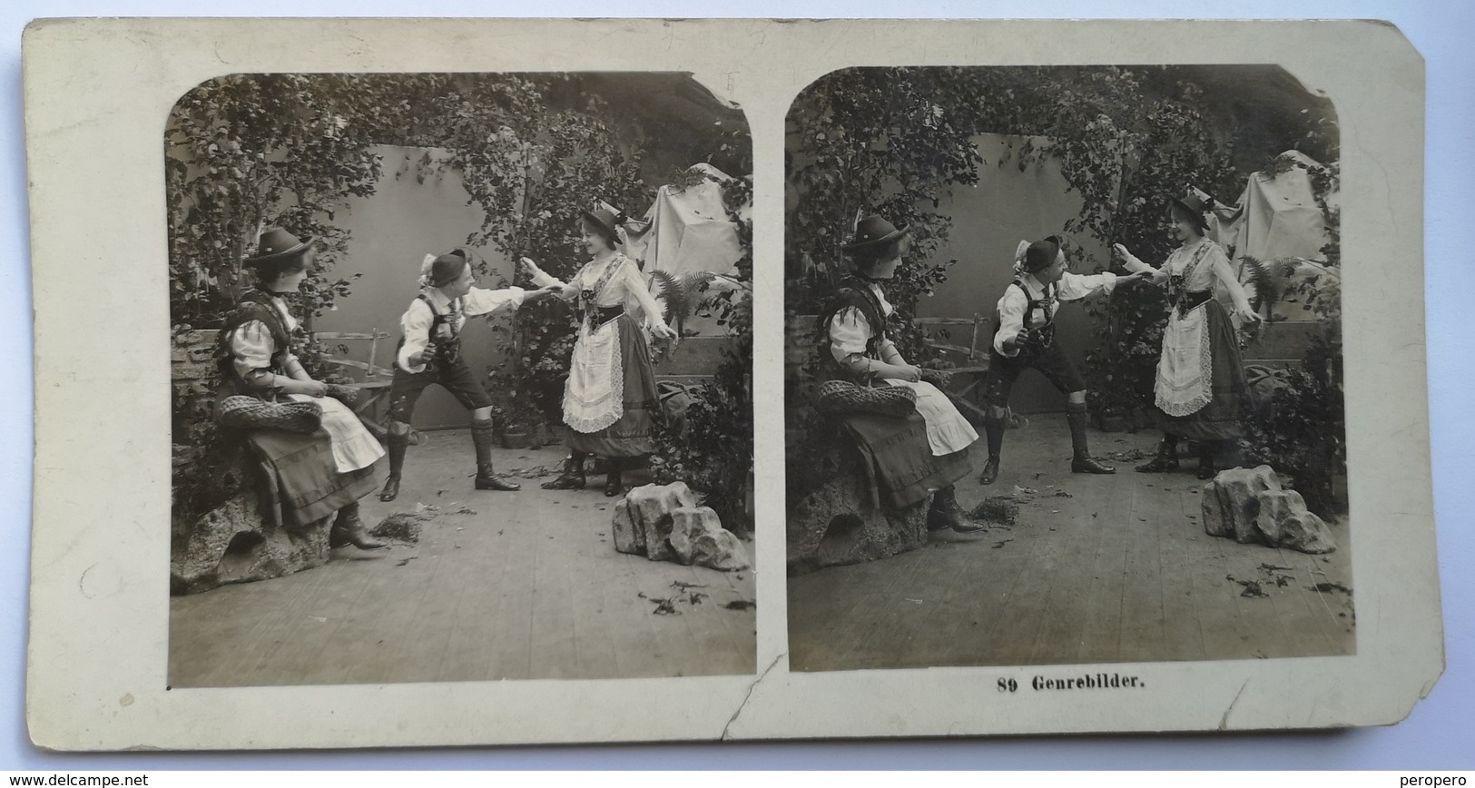 PHOTO STEREOSCOPIC STEREO 89 GENREBILDER FOLK FASHION 1904. - Stereo-Photographie