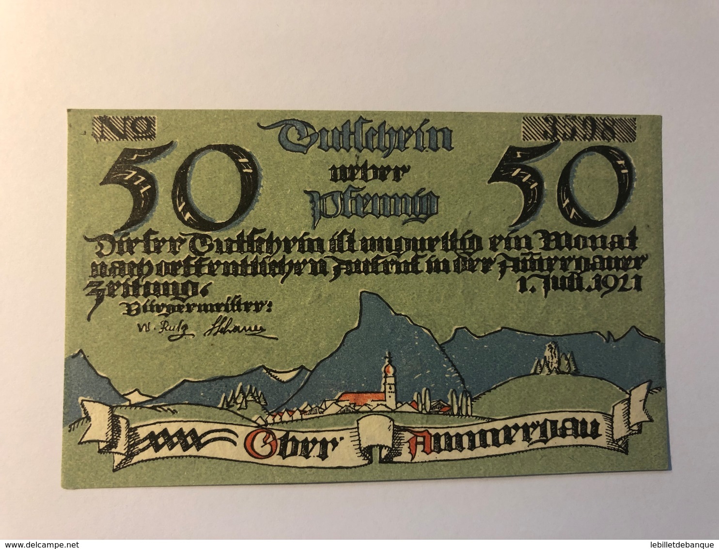 Allemagne Notgeld Oberammergau 50 Pfennig - Collections