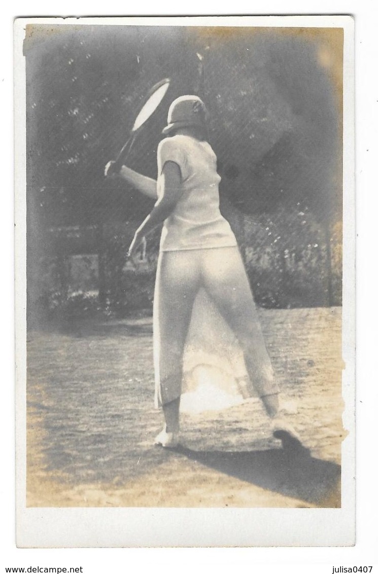 LE TOUQUET 1926 Carte Photo Joueuse De Tennis Tenue GIVENCHY - Moda