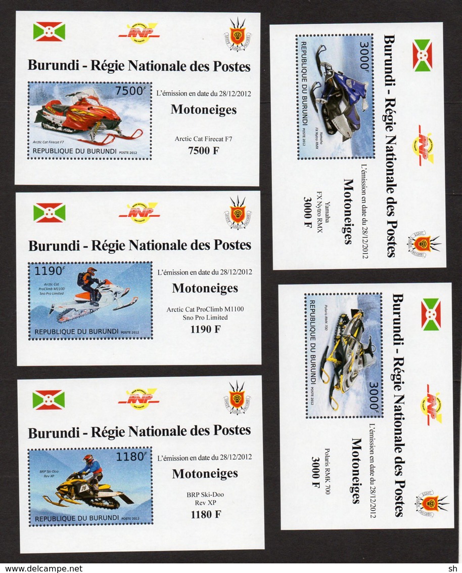 BURUNDI - 5 Feuillets - Moto - Motoneige - Motorbikes