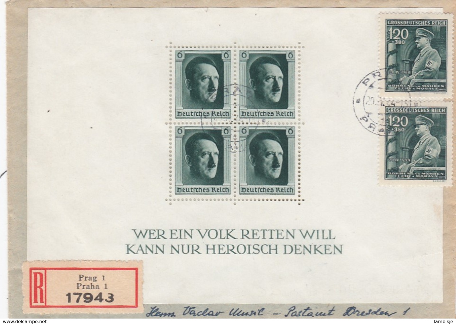 Deutsches Reich R Brief 1944 - Briefe U. Dokumente