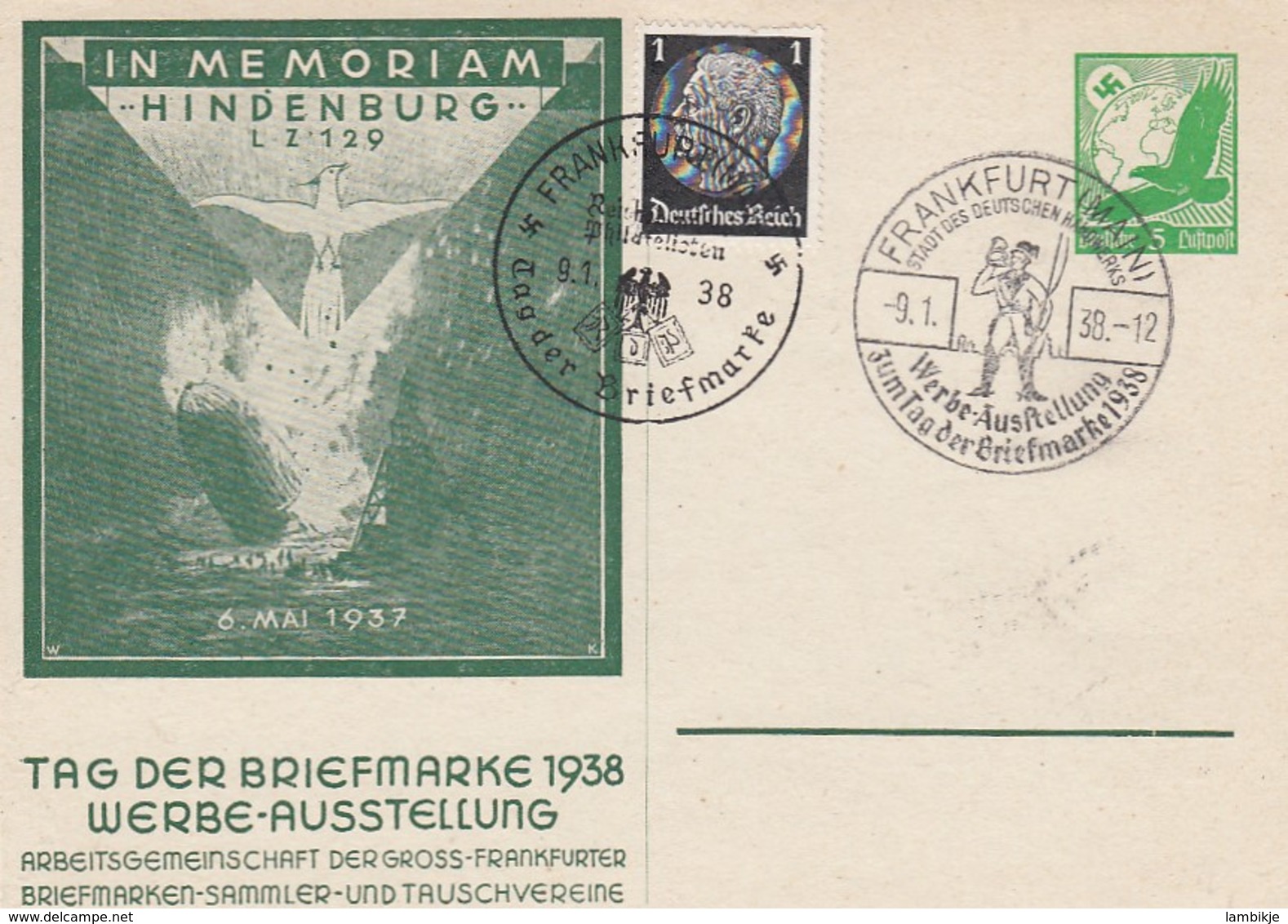 Deutsches Reich Privat Postkarte 1938 - Gebraucht