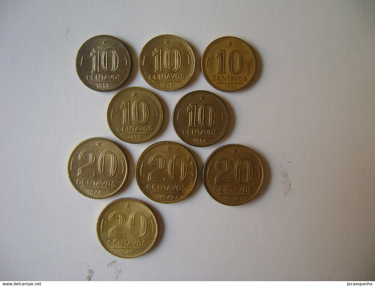 BRAZIL - 9 COINS "10 CENTAVOS AND 20 CENTAVOS" , DIFFERENT DATES , 1945  / 1955 - Brésil