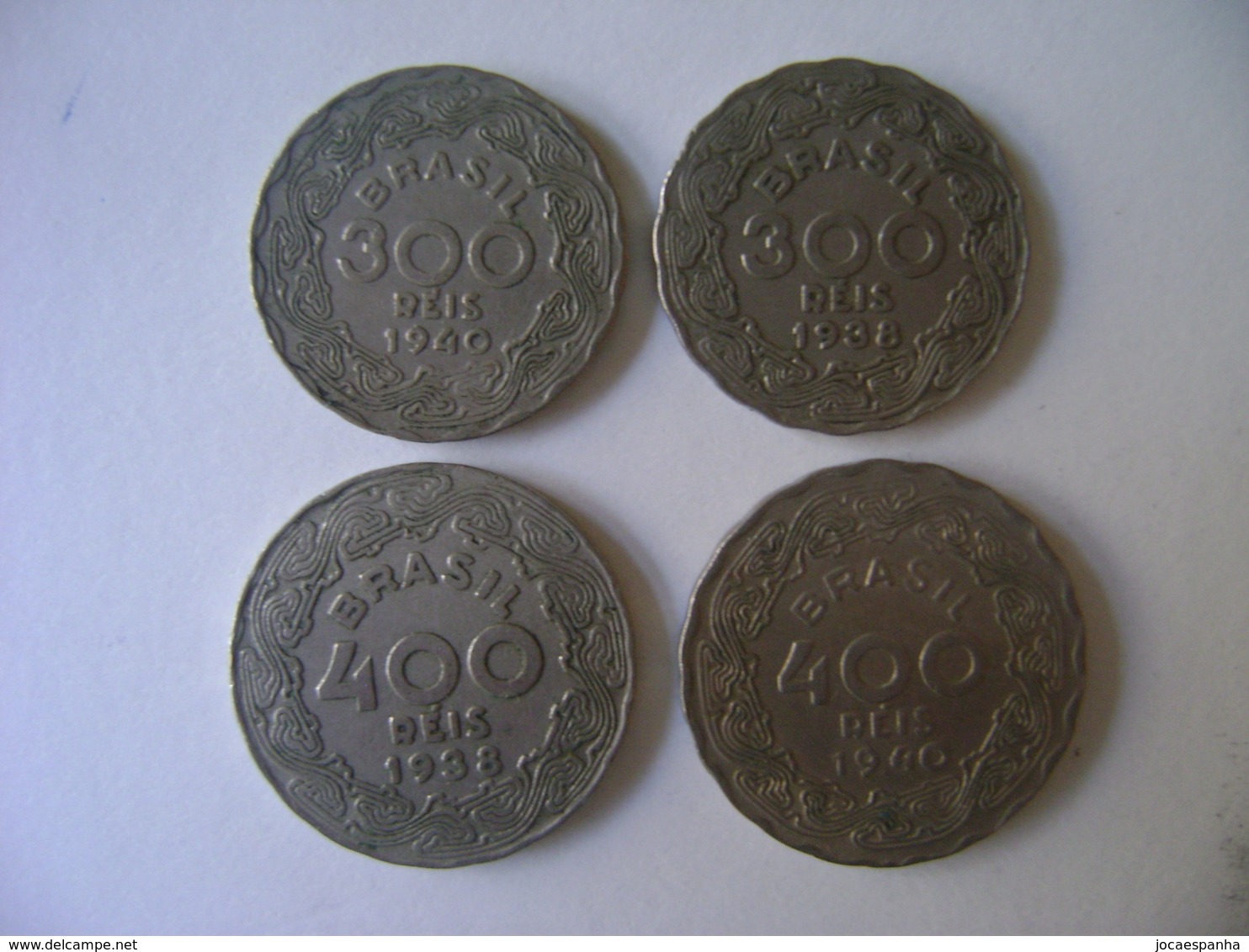 BRAZIL - 4 NICKEL COINS, DIFFERENT DATES (2 OF 400 REIS + 2 OF 300 REIS) 1938 AND 1940 - Brésil