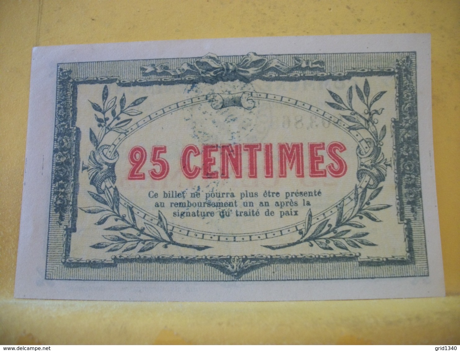 A 2241 - 88 COMMUNE DE CORNIMONT. 25 CENTIMES. 6 NOVEMBRE 1917 SERIE B N° 003,86 - Bons & Nécessité