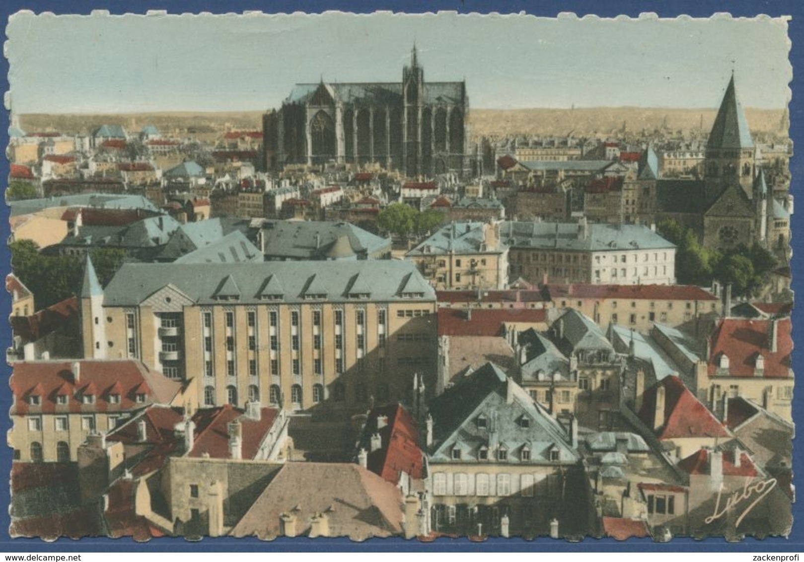 Metz Panorama Mit Kathedrale Und Stadtkirche, Gelaufen 1941 (AK1589) - Lothringen