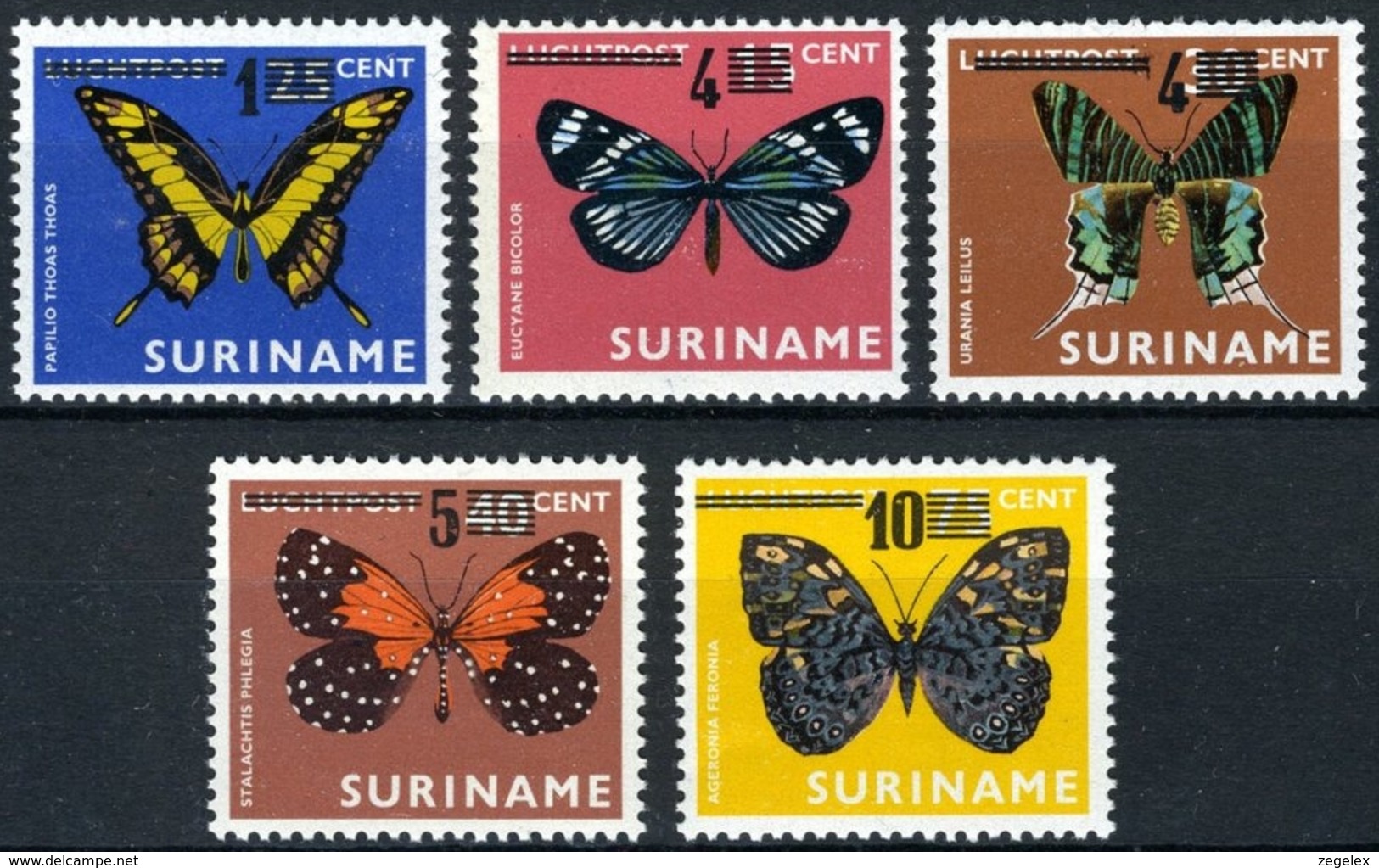 Suriname 1977 Vlinders, Butterflies, Mariposa, Schmetterlinge MNH/**/postfrisch - Suriname