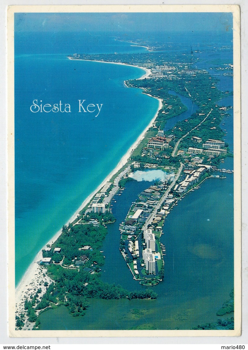 SIESTA  KEY,  FLORIDA    AERIAL PHOTOGRAPH SHOWING CRESCENT BEACH  ANT THE WATERWAY              (VIAGGIATA) - Altri & Non Classificati