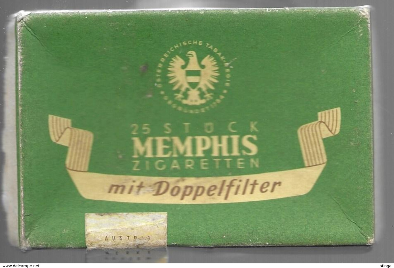 Ancien Paquet Vide En Carton De 25 Cigarettes Memphis - Etuis à Cigarettes Vides