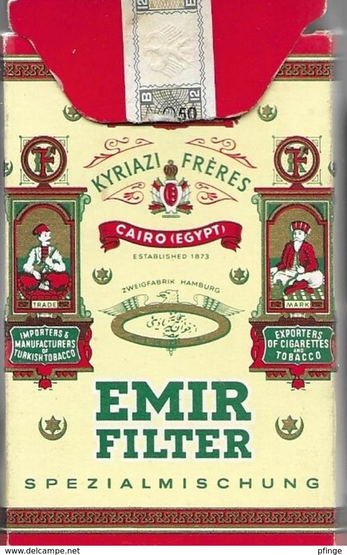 Ancien Paquet Vide En Carton De 12 Cigarettes Emir Filter - Estuches Para Cigarrillos (vacios)