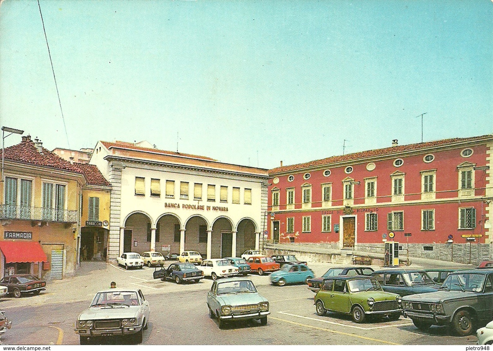 San Salvatore Monferrato (Alessandria) Piazza Mazzini, Mazzini Square, Place Mazzini, Auto D'Epoca - Alessandria