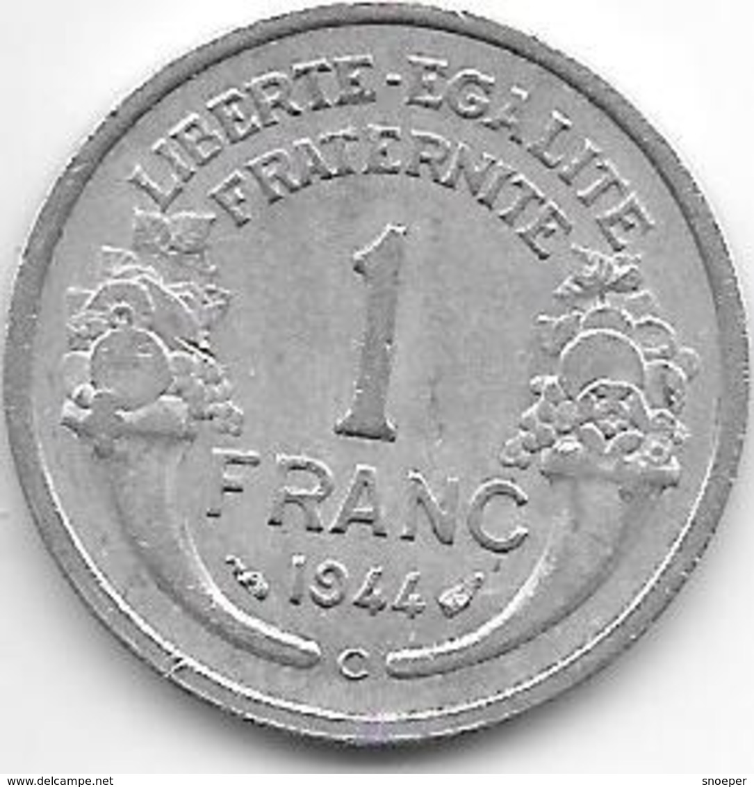 *france 1 Franc 1944 C  Km 885a.3  Xf - Autres & Non Classés