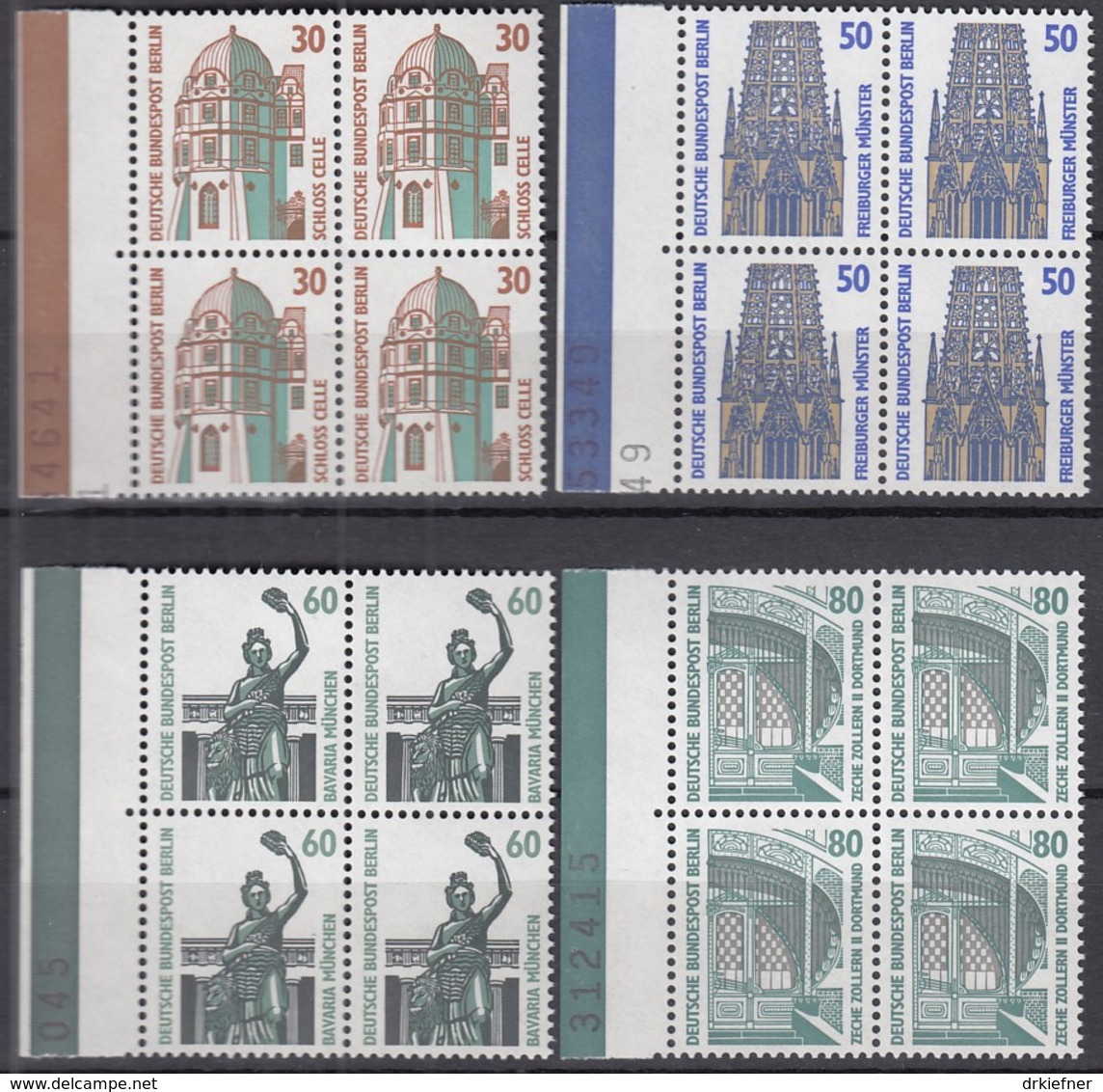 BERLIN 793-796 A,  4erBlock = 2 Waagerechte Paare, Postfrisch **, Sehenswürdigkeiten1987 - Unused Stamps