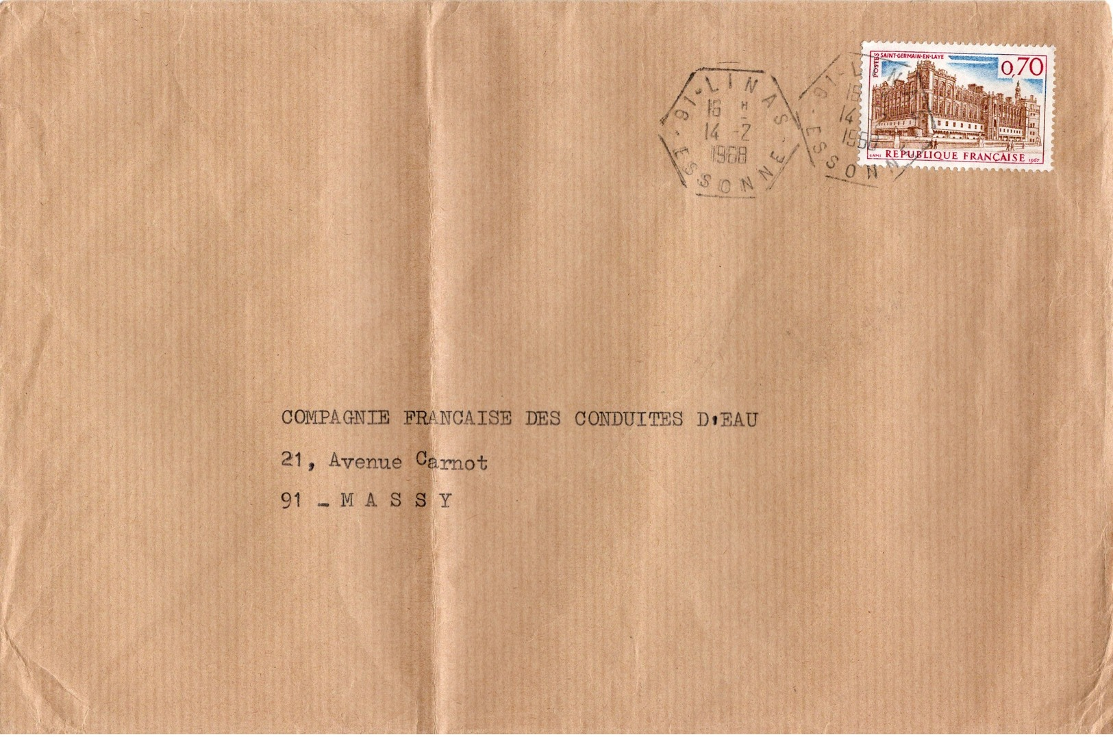 LSC 1968 - Cachet Hexagonal  LINAS  (Essonne) - Manual Postmarks