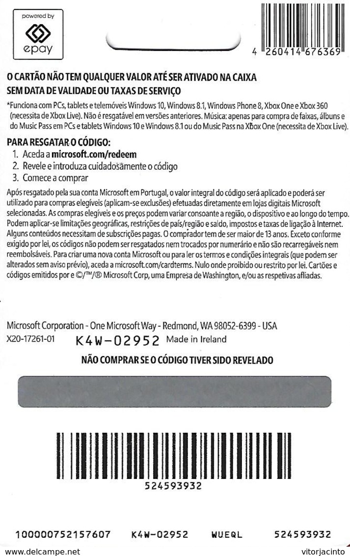 PORTUGAL - XBOX Gift Card 10€ - Tarjetas De Regalo