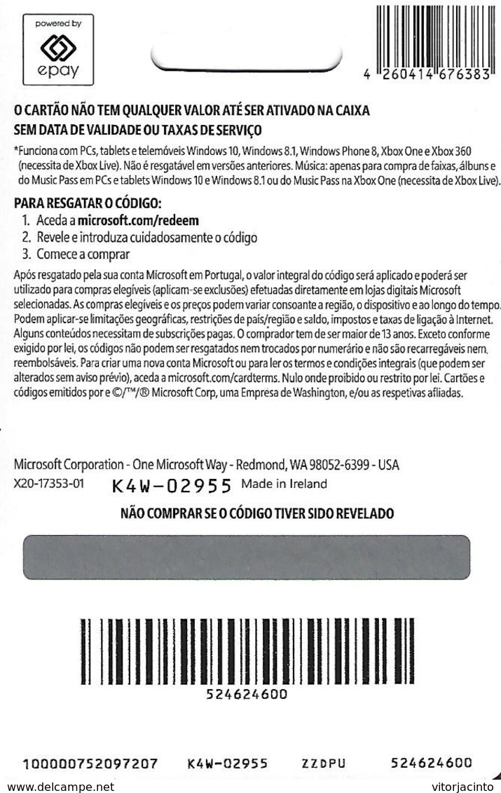 PORTUGAL - XBOX Gift Card 50€ - Gift Cards