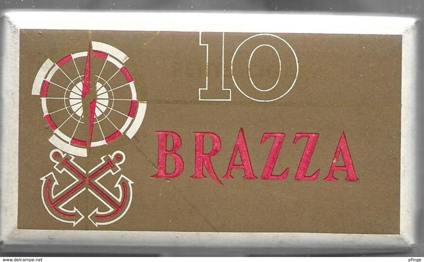 Ancien Paquet Vide En Carton De 10 Petits Cigares Brazza - Contenitore Di Sigari