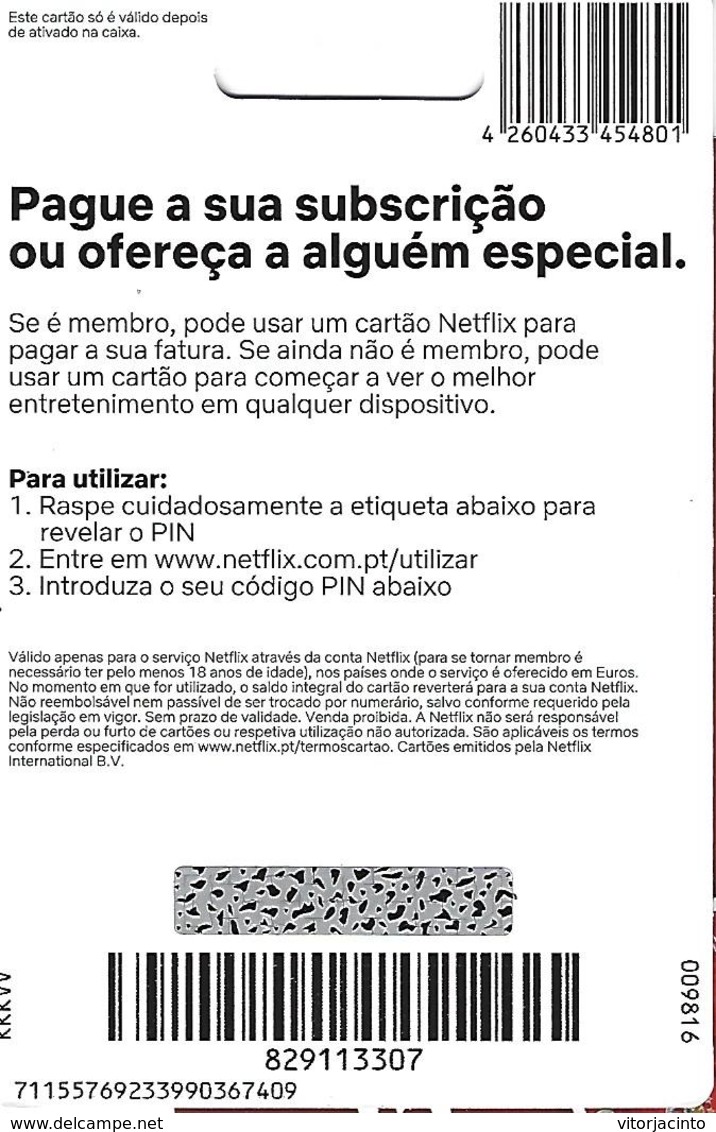 PORTUGAL - NETFLIX Gift Card 15€ - Cartes Cadeaux