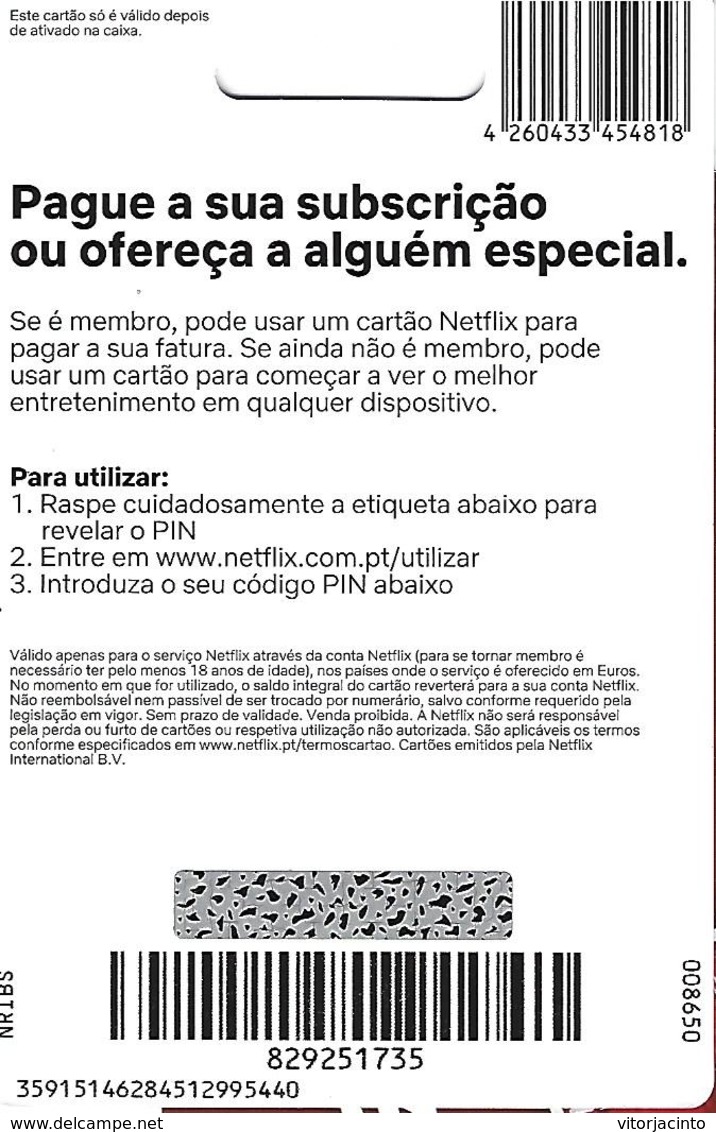 PORTUGAL - NETFLIX Gift Card 25€ - Tarjetas De Regalo