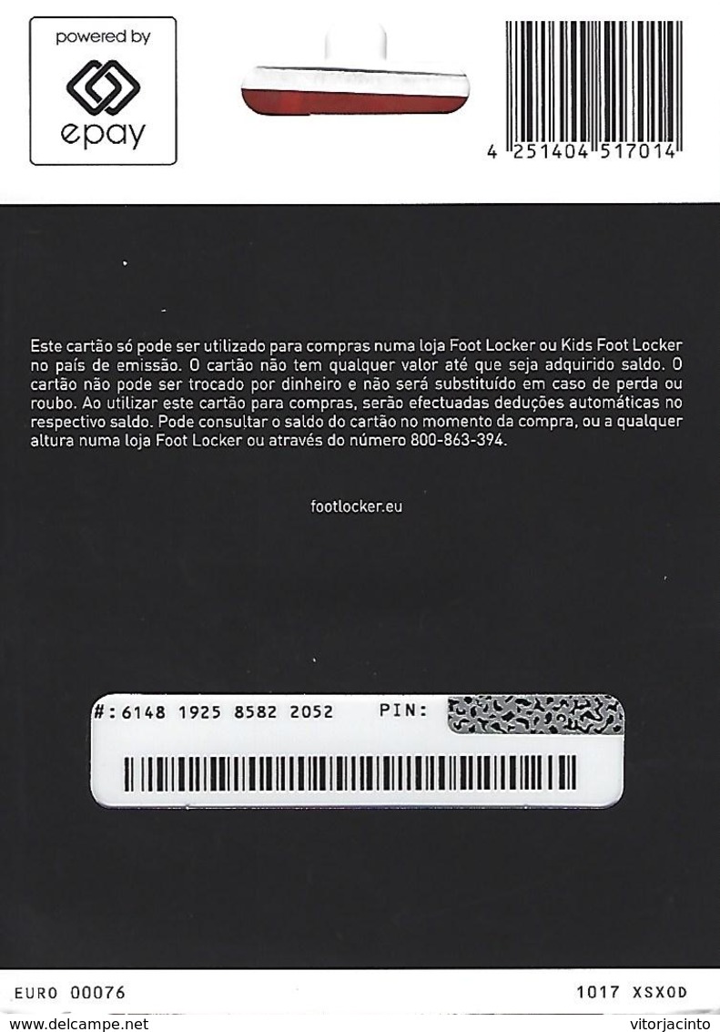 PORTUGAL - Foot Locker Gift Card 50€ - Cartes Cadeaux