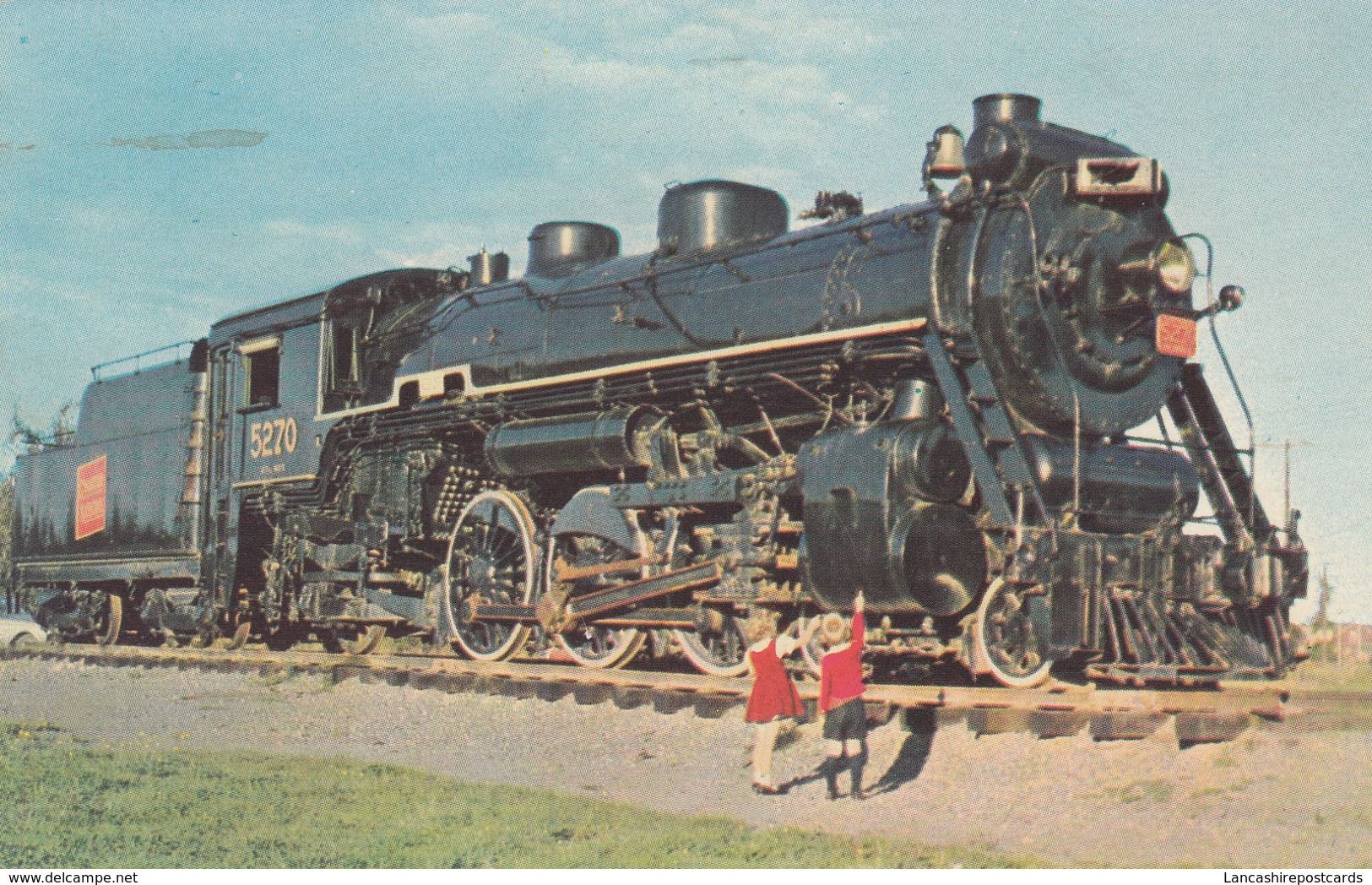 Postcard Steam Locomotive 5270 At Moncton Canada Last Steam Loco My Ref  B13262 - Trains