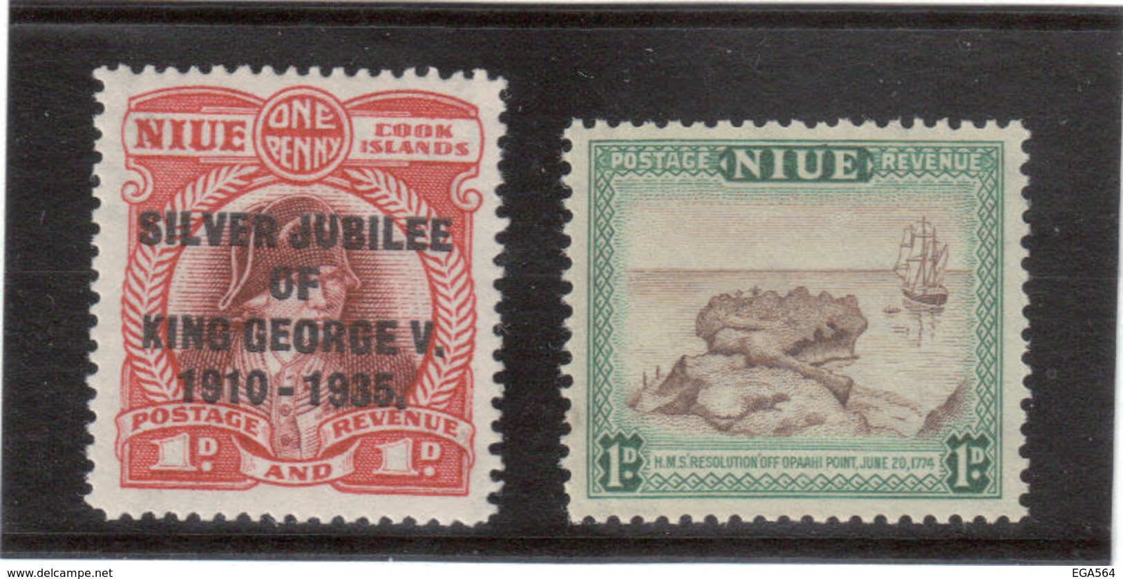 B5 - NIUE 56** MNH De 1935 James COOK - 81** MNH De 1950 H.M.S."RESOLUTION" - Niue