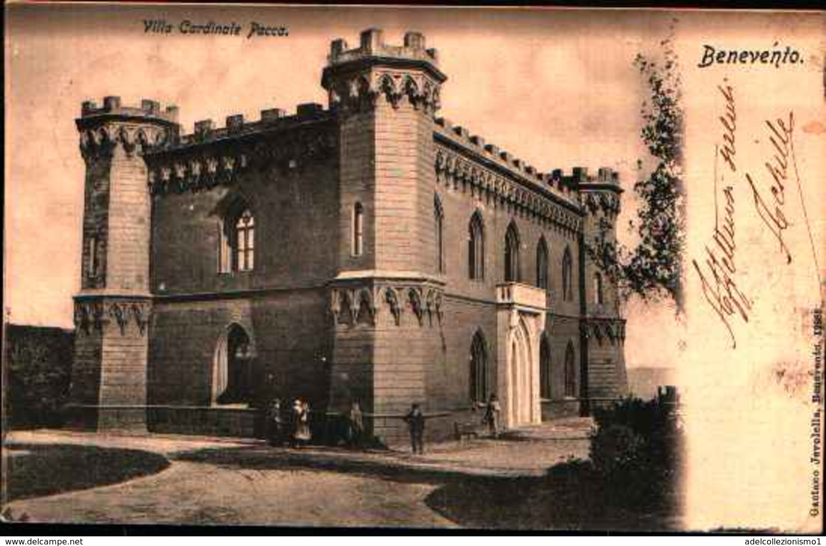 2785) CARTOLINA DI BENEVENTO-VILLA CARDINALE PACCA-VIAGGIATA NEL 1902 - Benevento