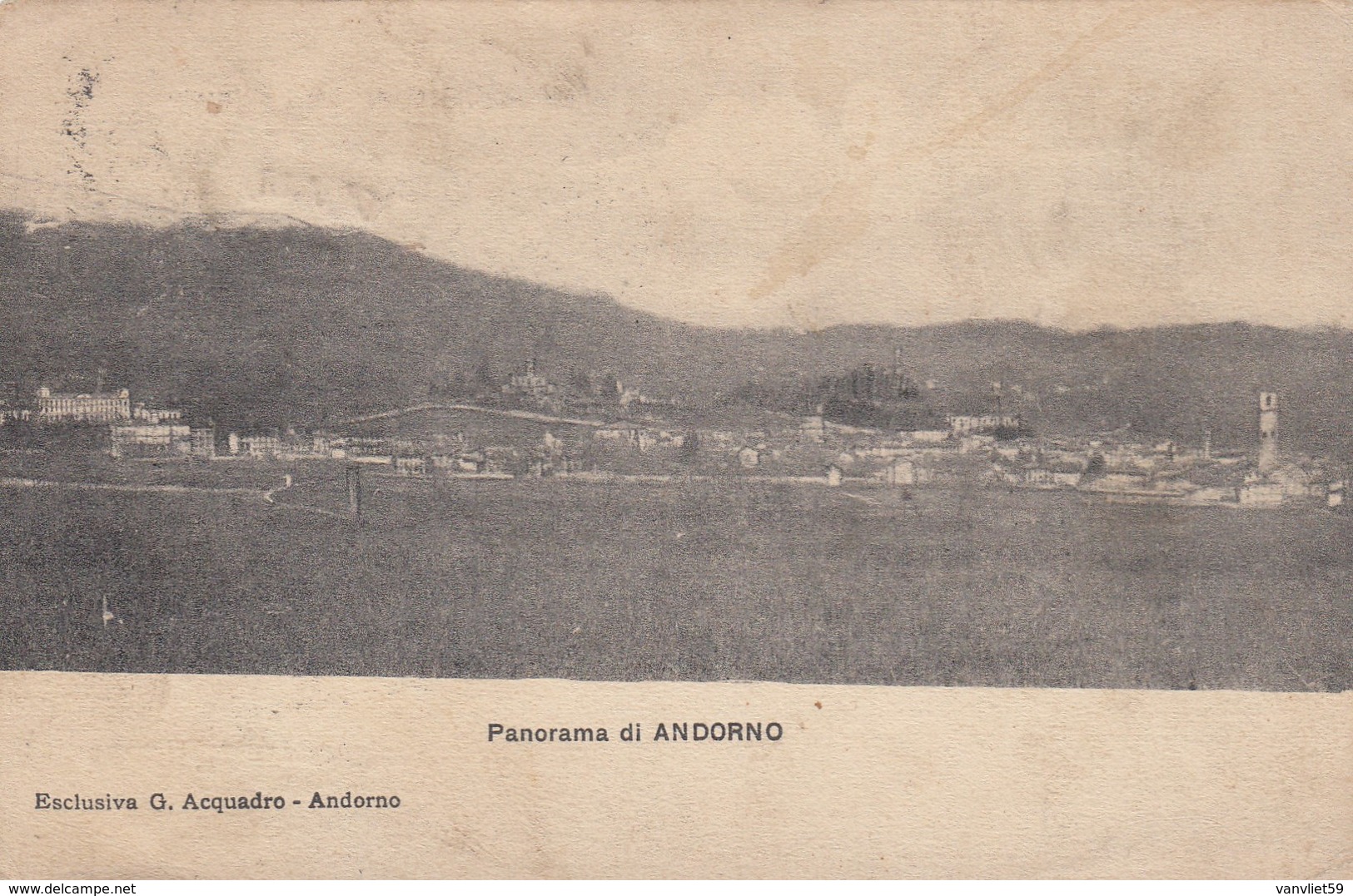 ANDORNO-BIELLA-PANORAMA-CARTOLINA VIAGGIATA  IL 26-2-1917 - Biella