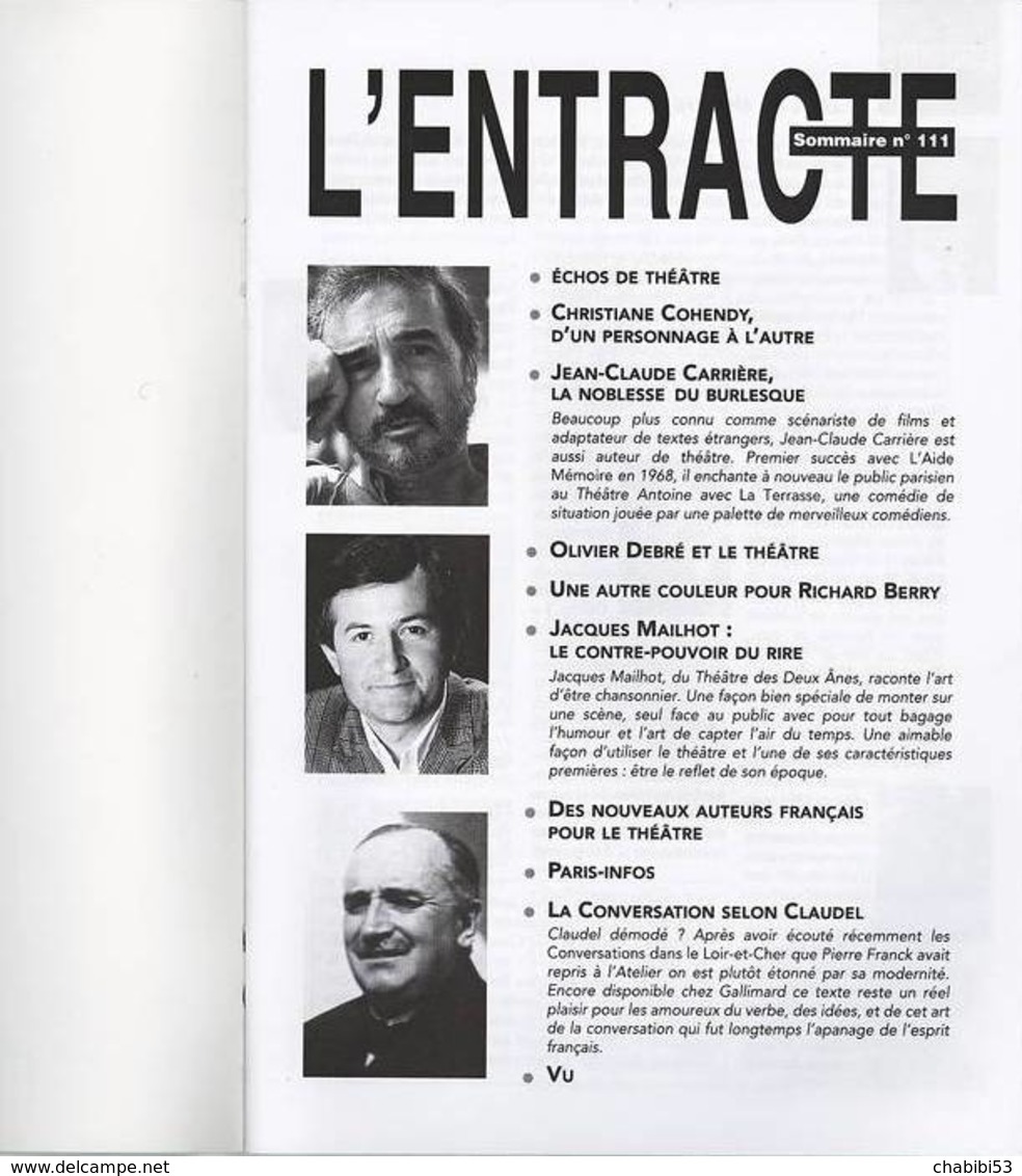 Livret De La Pièce Le Libertin De Eric-Emmanuel Scmitt Avec Bernard Giraudeau - Théâtre Monparnasse - 1997 - French Authors