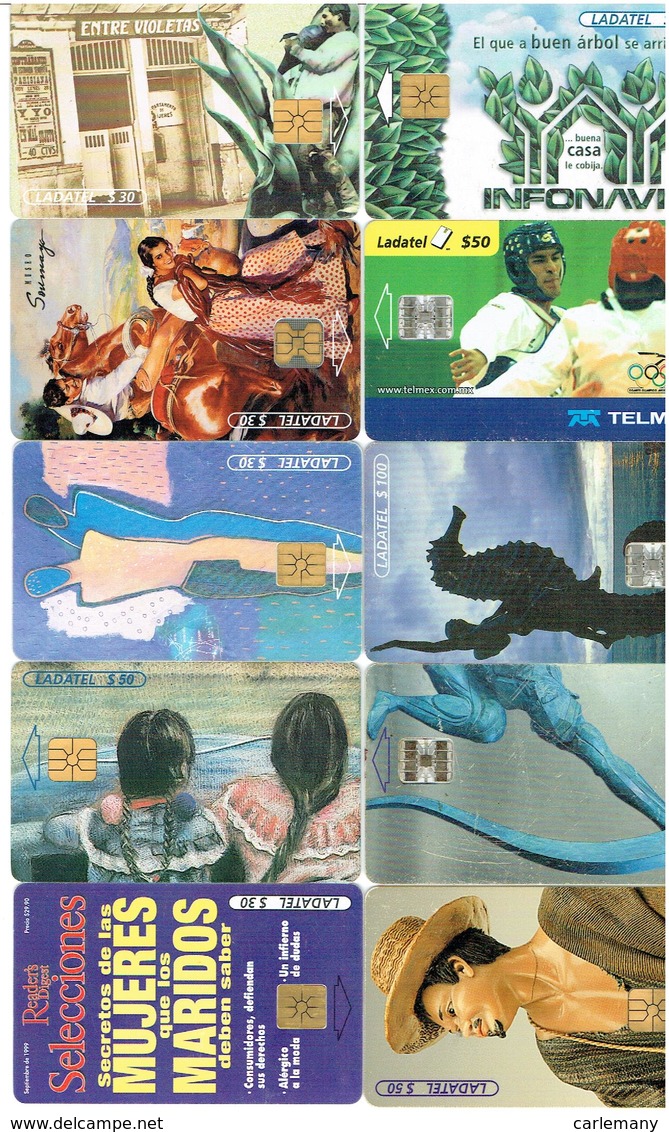 PHONECARDS TELECARTES TARJETAS TELEFONO MEXICO LADATEL LOT 2 - Mexique