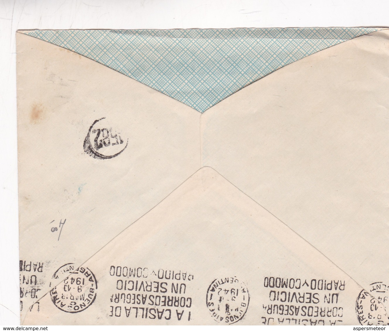 MAXIMINO GARCIA LIBRERIA - COMMERCIAL ENVELOPE CIRCULEE 1942 BANDELETA PARLANTE URUGUAY - BLEUP - Uruguay