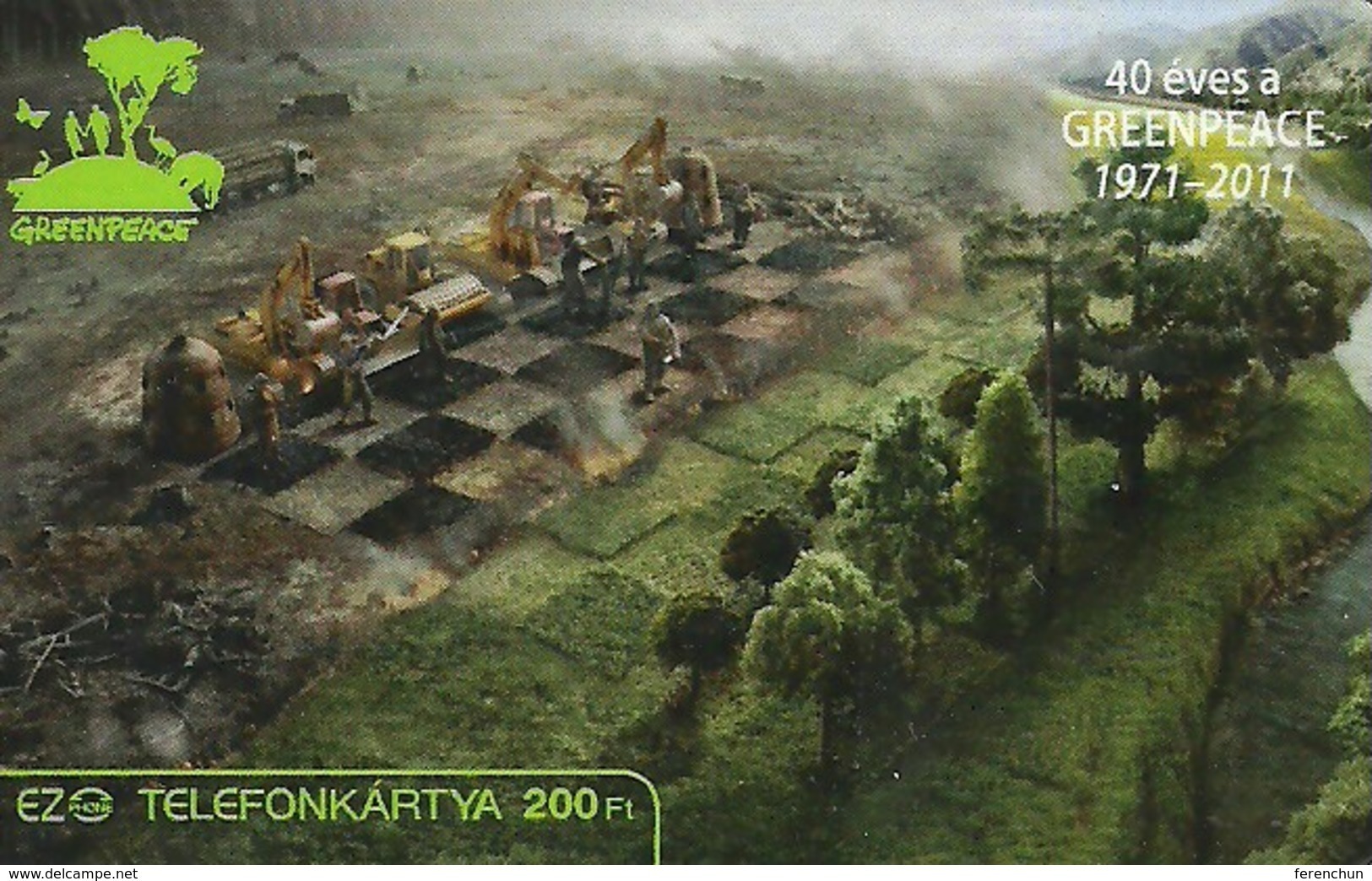 40 YEARS OF GREENPEACE FOREST TREE PLANT CONSTRUSTION VECHILE EXCAVATOR CHESS SPORT SHELL CLAM SNAIL * MMK 323 * Hungary - Hongrie
