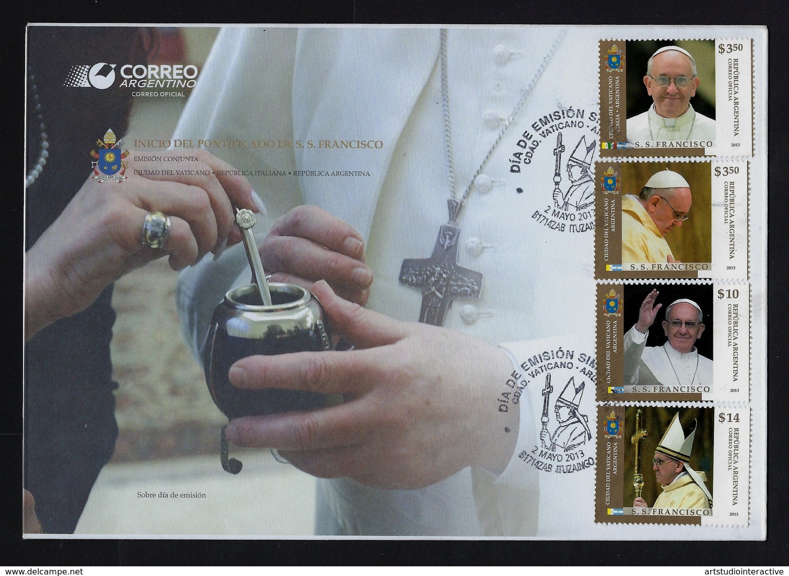 2013 ARGENTINA "INIZIO DEL PONTIFICATO DI PAPA FRANCESCO" FDC - FDC