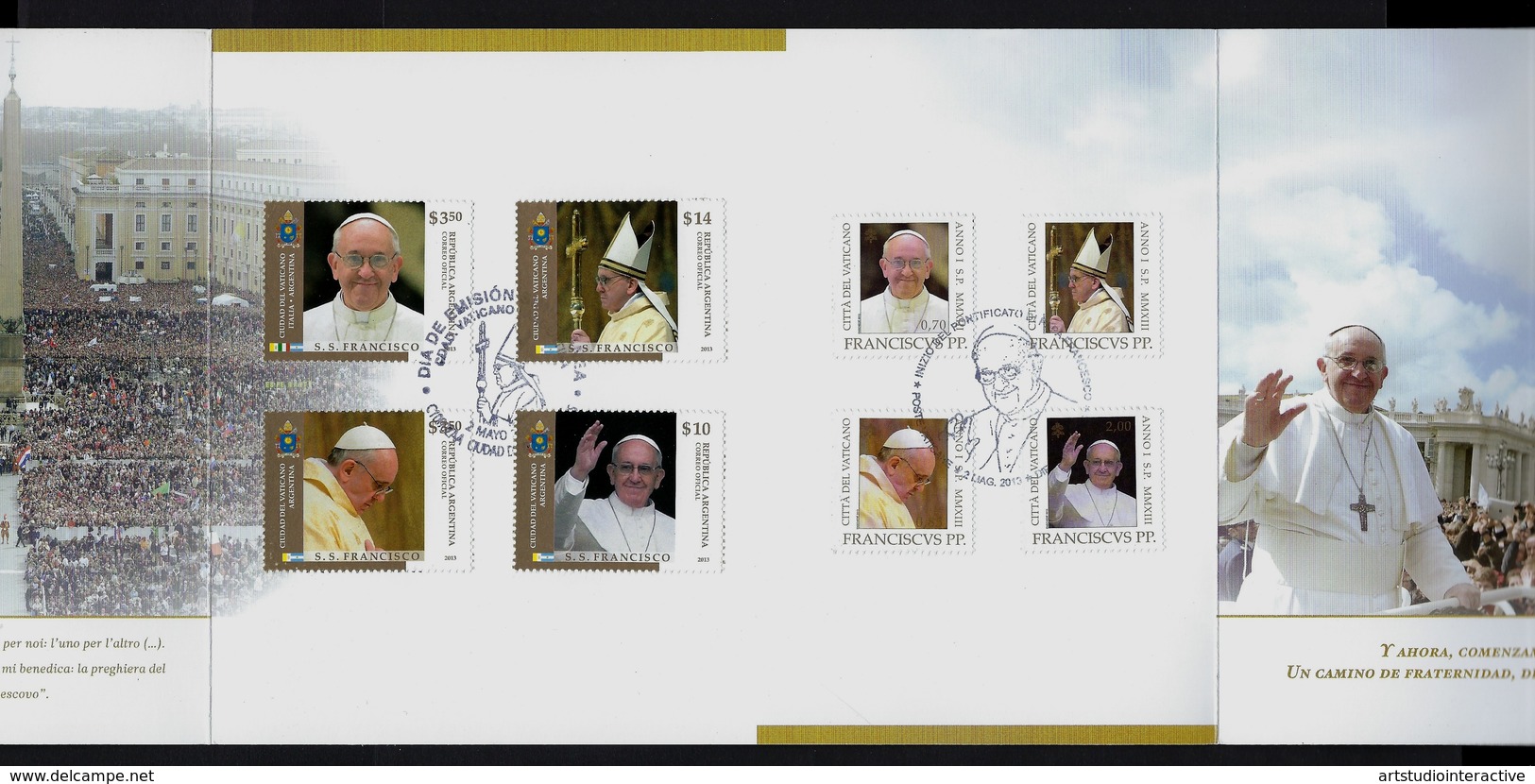 2013 ARGENTINA "INIZIO DEL PONTIFICATO DI PAPA FRANCESCO" FOLDER SERIE ANNULLATA - Nuovi