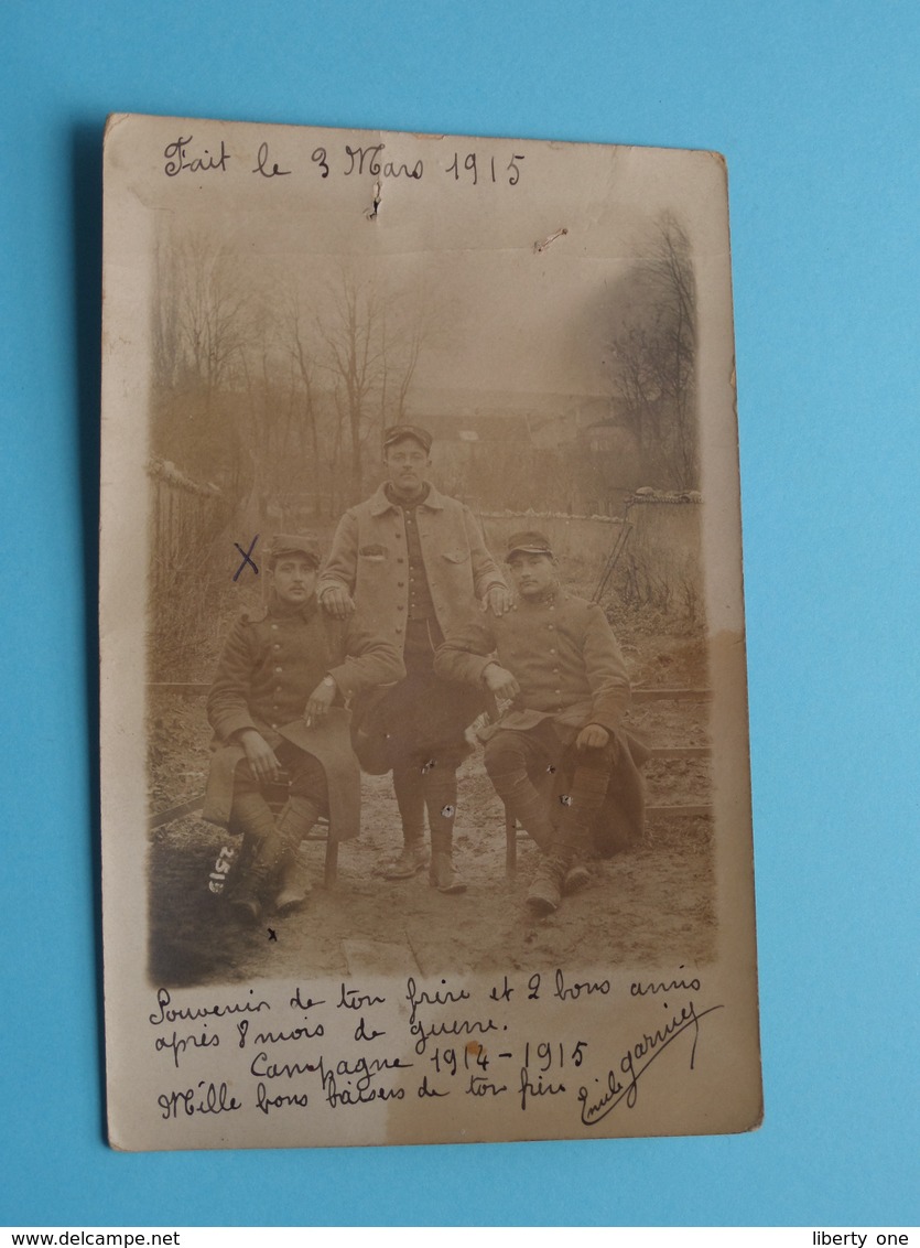 Militaires Français > 4 Photo à Identificier ( Carte Photo > Campagne 1914/15 ) Anno 19?? ( Voir / Zie Photo ) ! - Guerra 1914-18