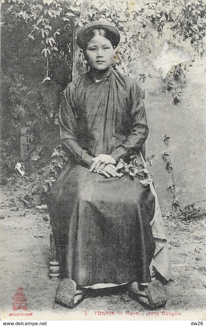 Tonkin, Hanoï, Jolie Cangaie (portrait Jeune Femme Tonkinoise) - Edition P. Dieulefils Hanoï - Carte N° 3 - Asien