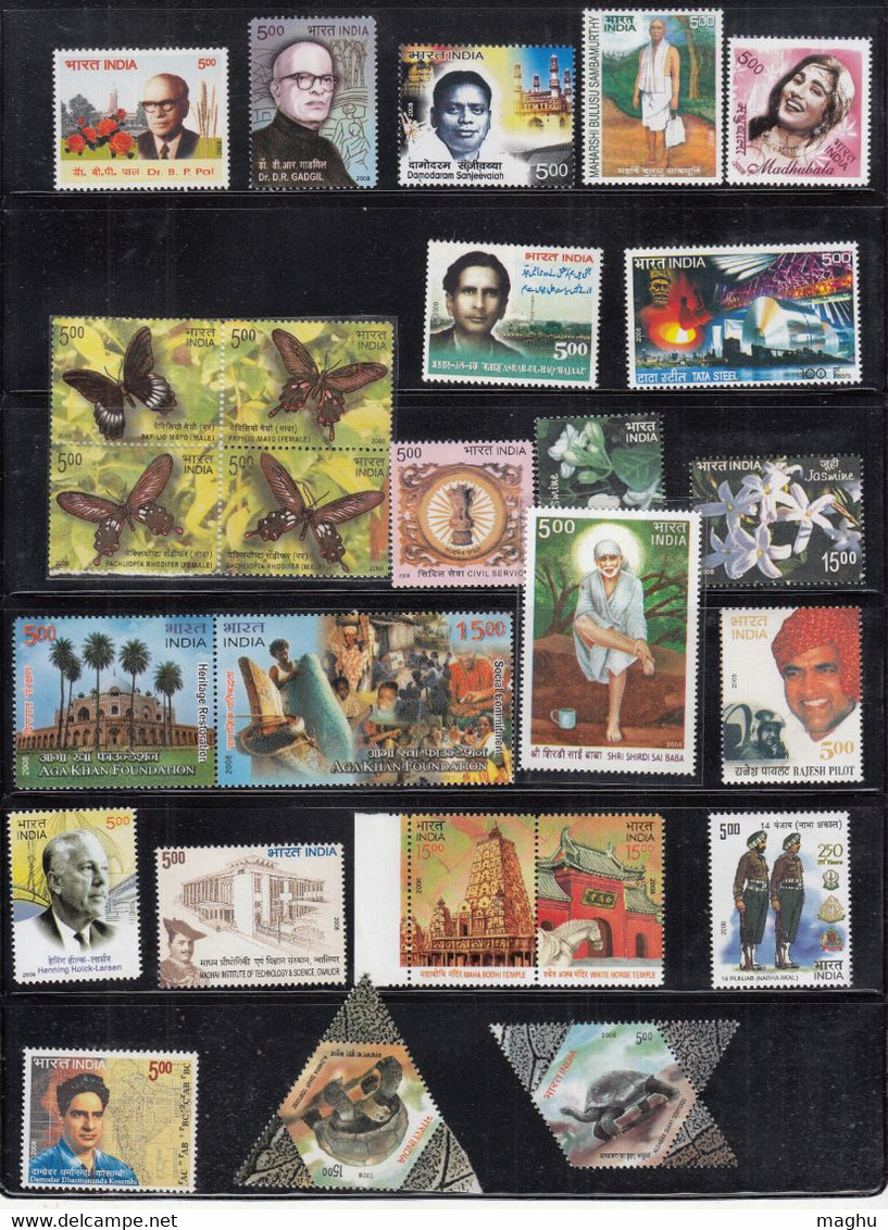 India MNH 2008, Year Pack / Full Year, - Años Completos
