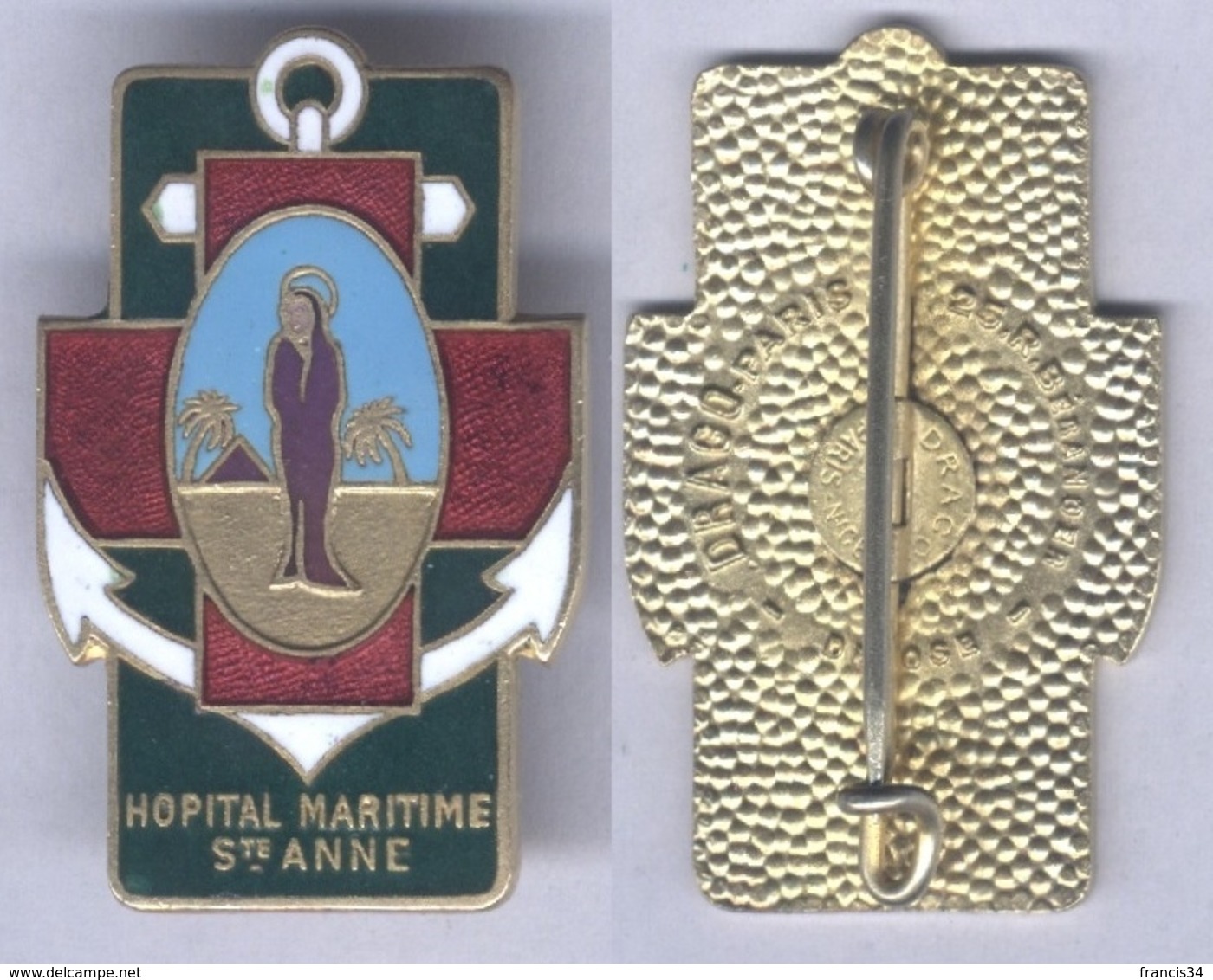 Insigne De L'Hôpital Maritime Ste Anne - Toulon - Services Médicaux