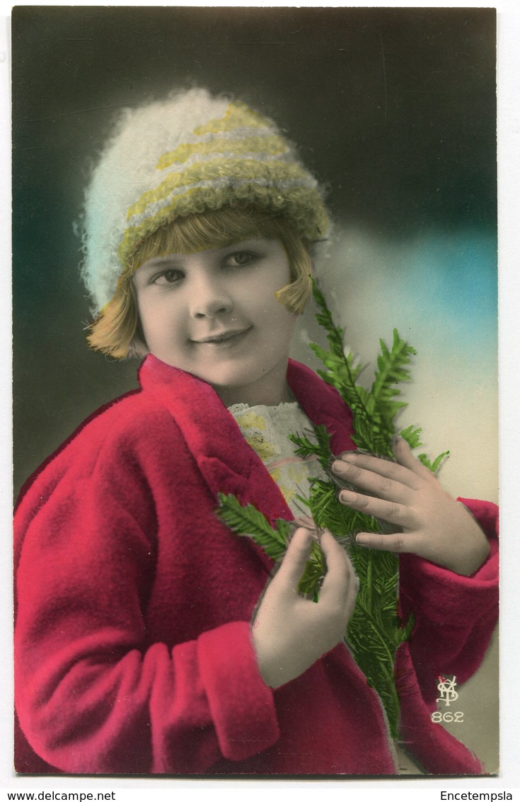 CPA - Carte Postale - Fantaisie - Enfant - Bonnet - Sapin - (C8629) - Portraits