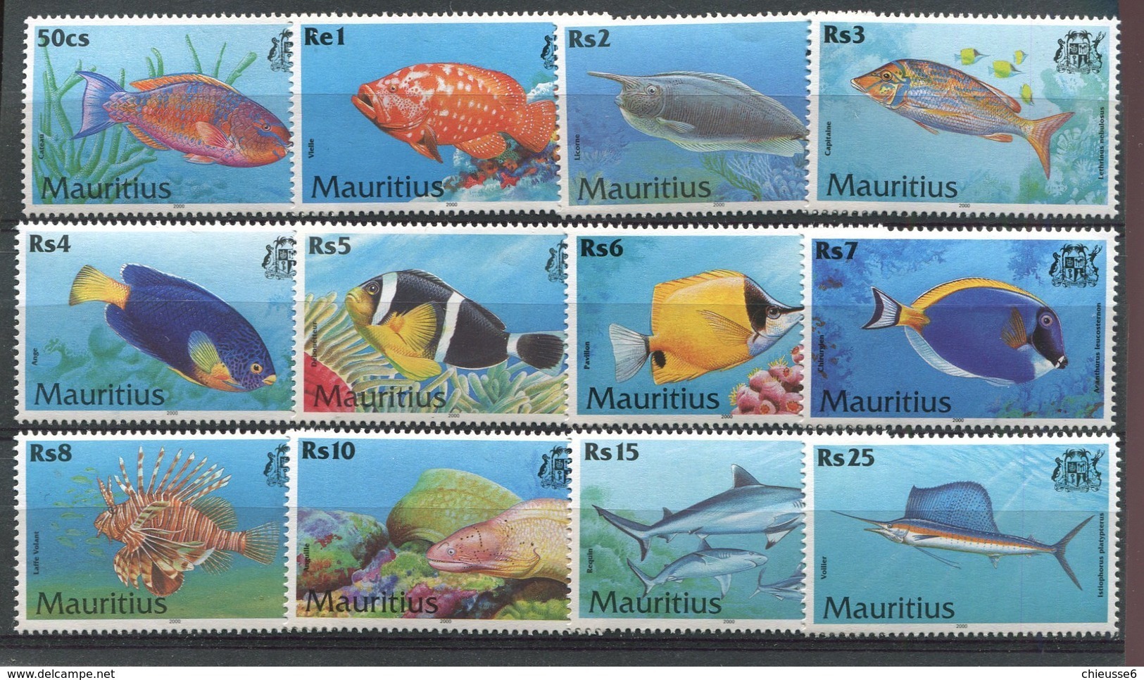 Maurice **   N° 946 à 957 -  Poissons - Mauritius (1968-...)